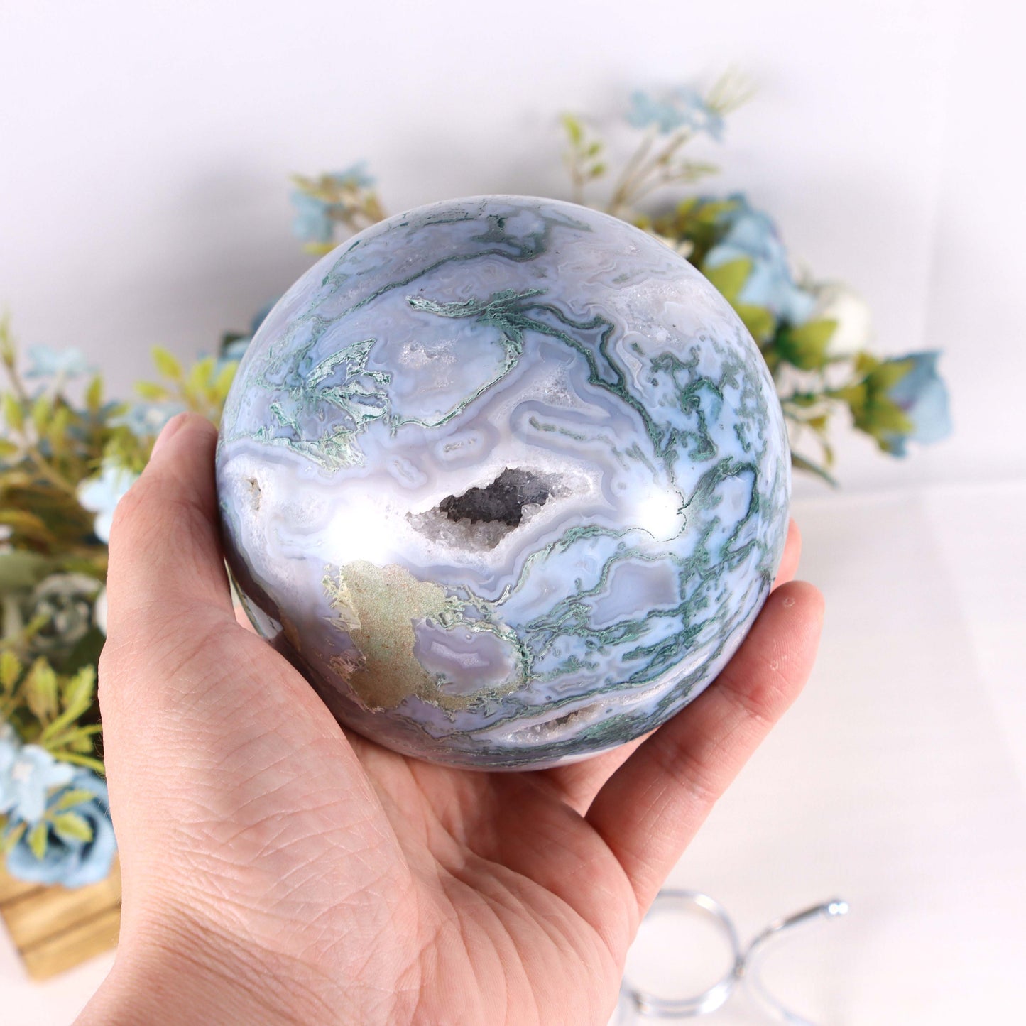 Natural Moss Agate Sphere