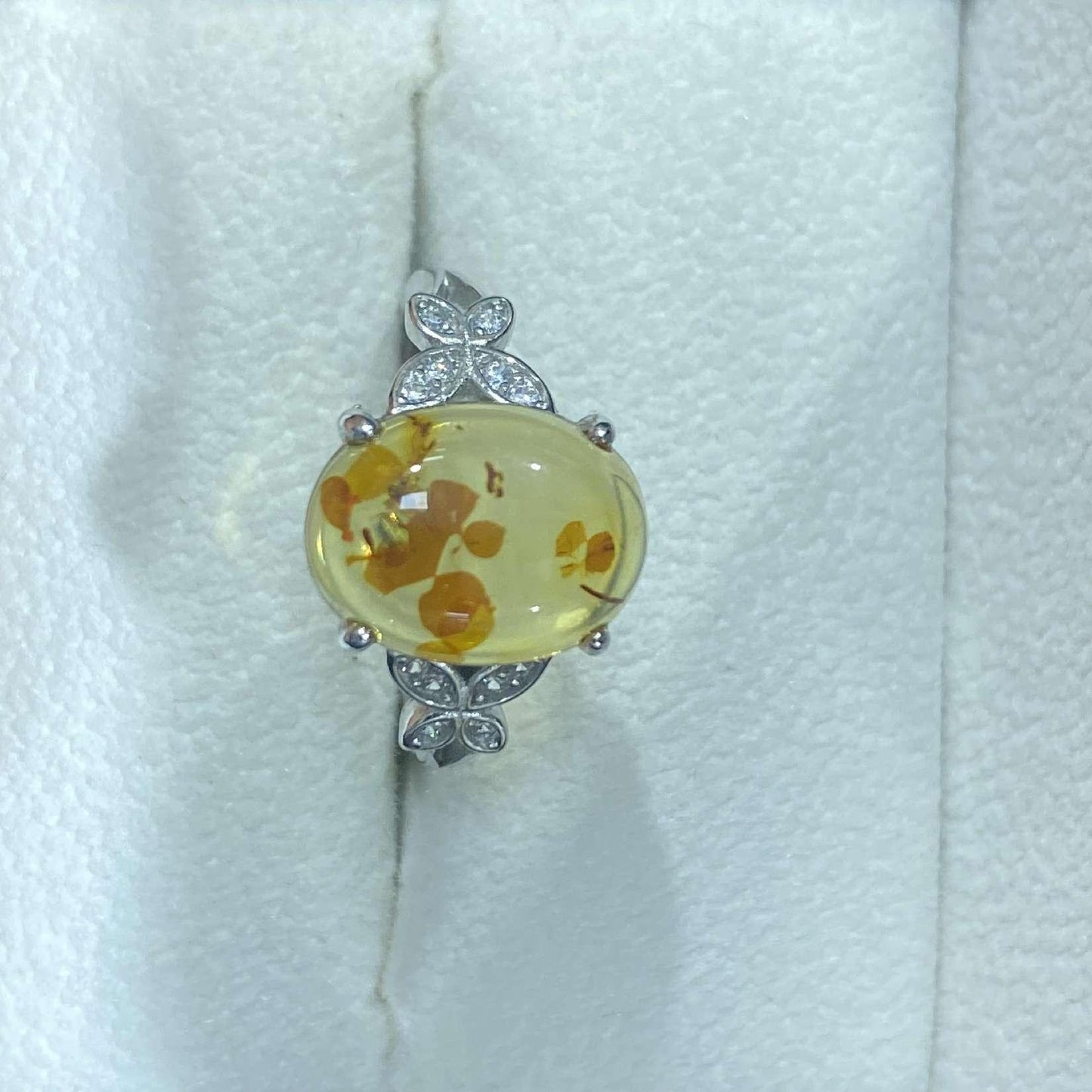flower Amber ring