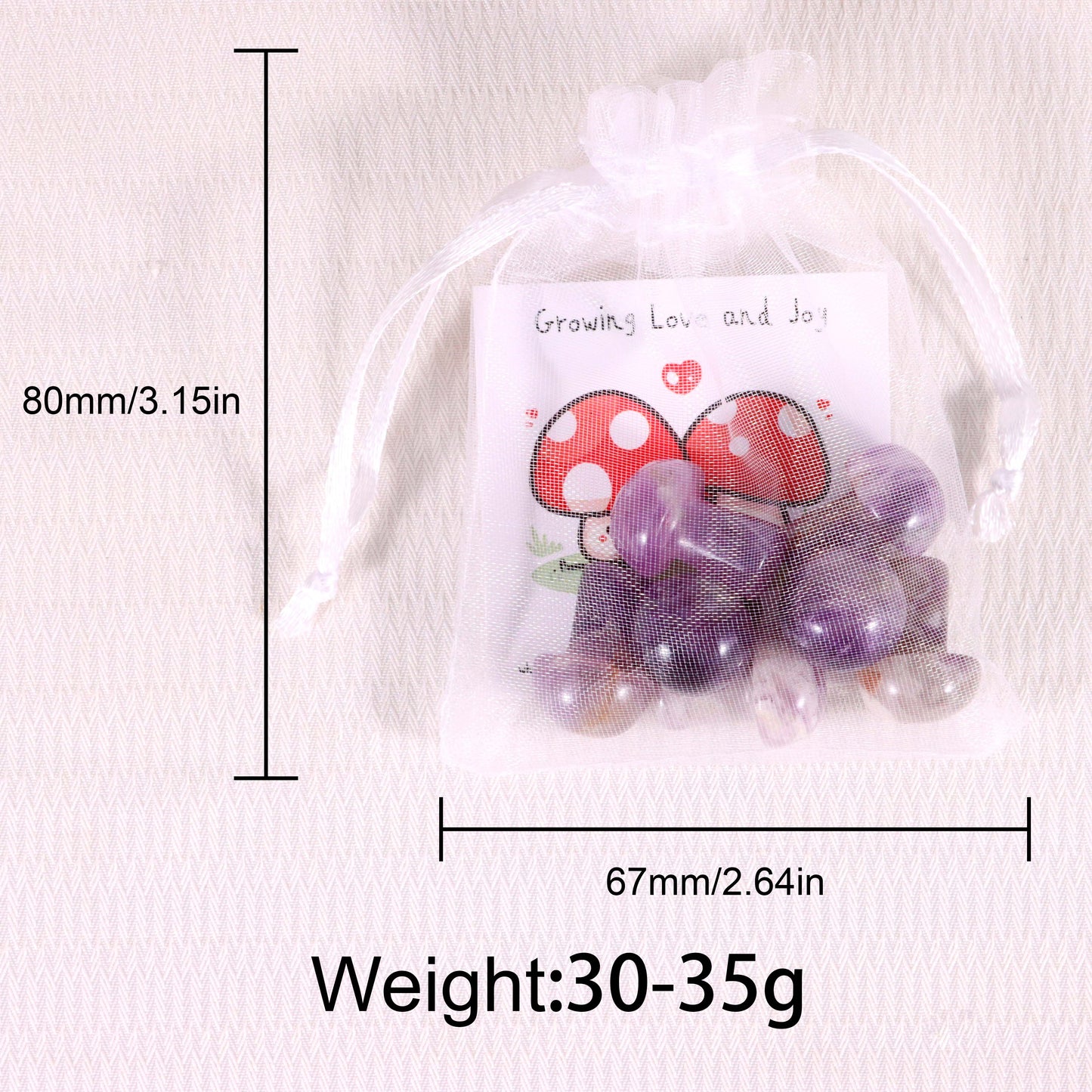 7個(ランダム)クリスタルストーン 2CM ミニマッシュルーム
