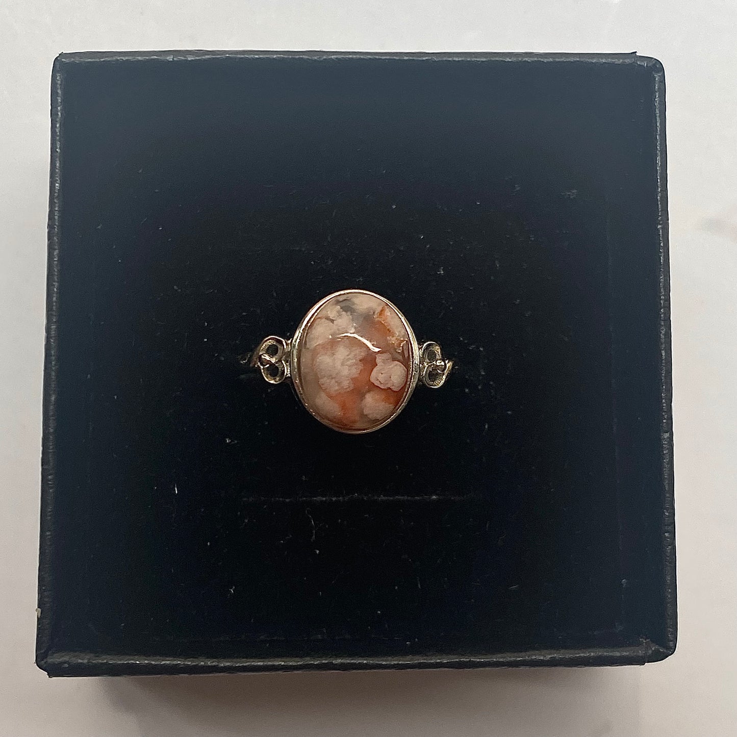 flower agate ring