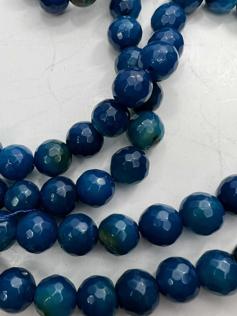 0.CD_Big Faceted Round Blue Agate Beads