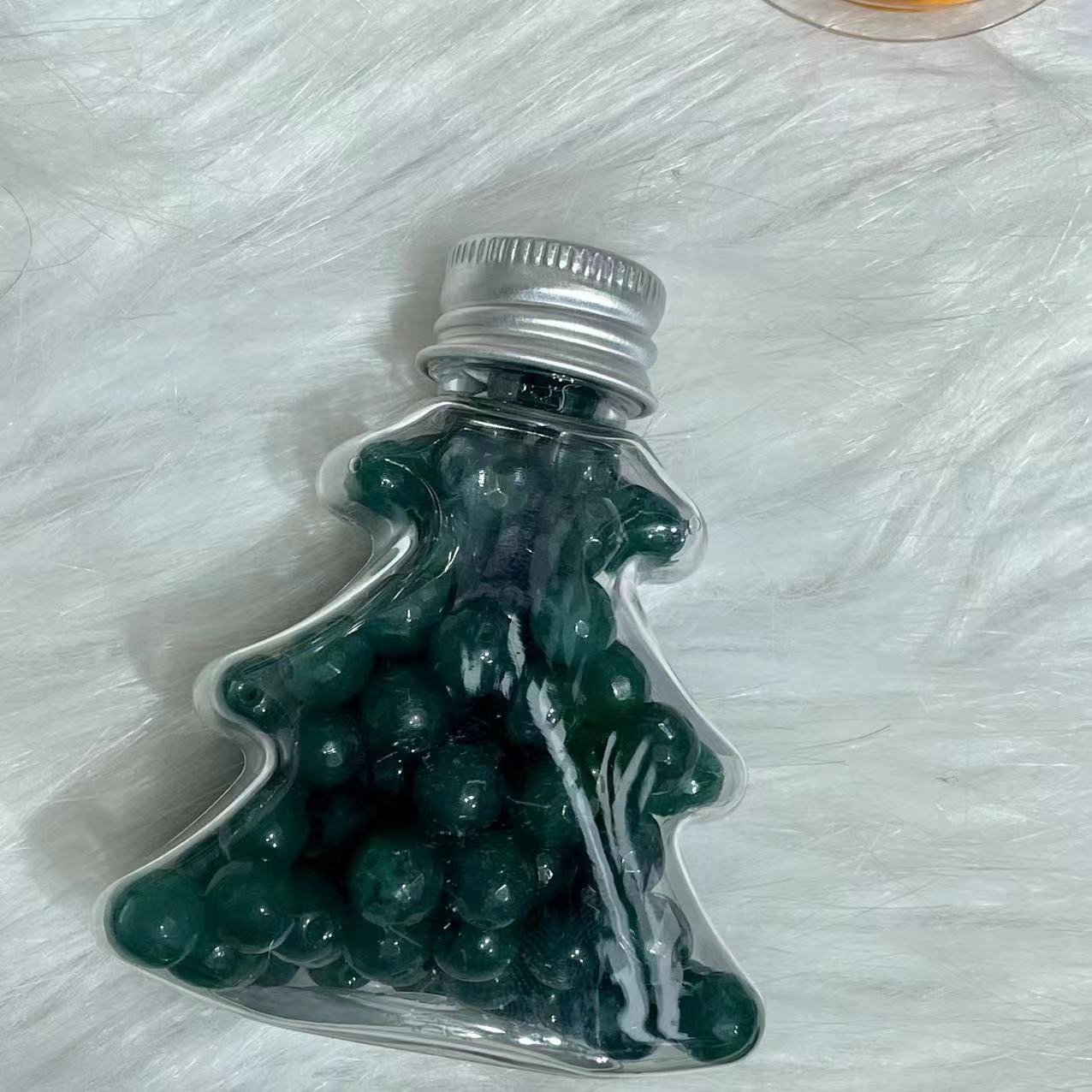 クリスタルビーズ(ファセットグリーンカルセドニー)クリスマスツリーボトル