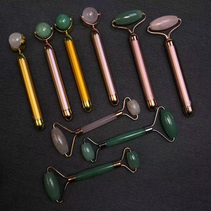 Natural Jade/Crystal Gold Beauty Bar Massage Stick - TikTok Special Offer