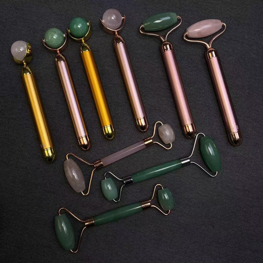 Natural Jade/Crystal Gold Beauty Bar Massage Stick - TikTok Special Offer