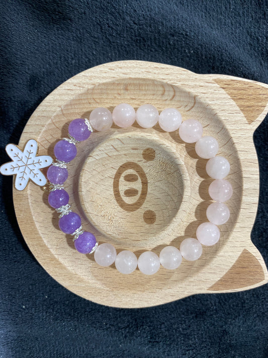 ローズクォーツミックスアメジストブレスレット