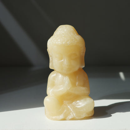 天然オレンジ方解石仏